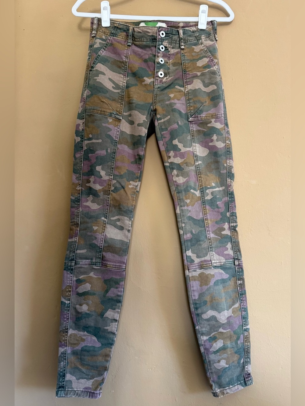 Stretch Twill Skinny Leg Camo Pants